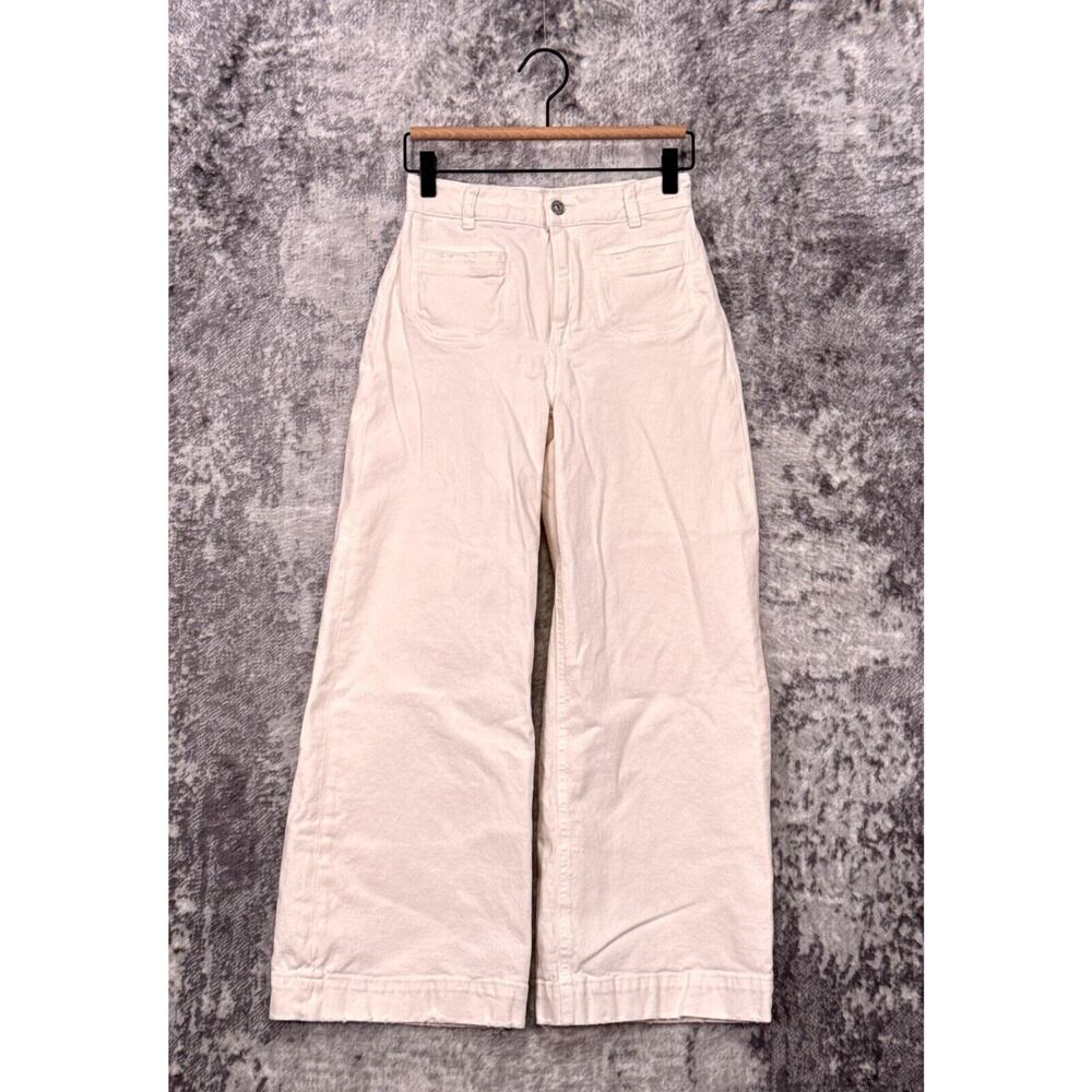 PAIGE White Flare Wide Leg Jeans